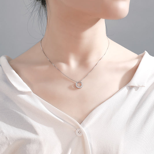 Sterling Silver Ring Pendant Necklace for Women