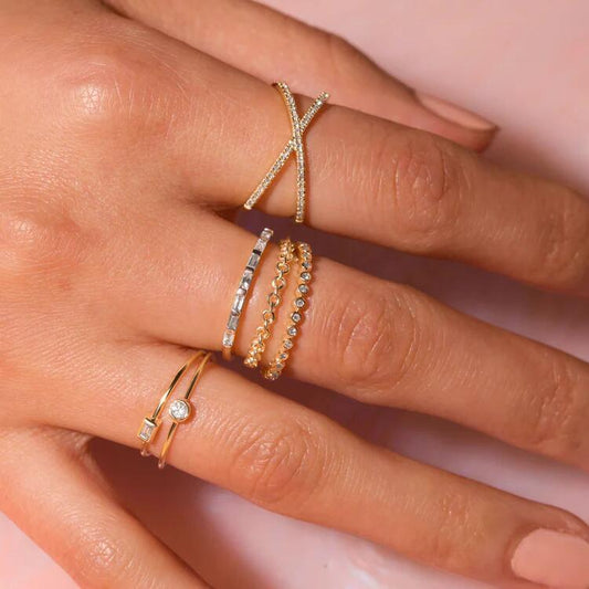Nia Gold Cross Ring | Stainless Steel Women's INS Style