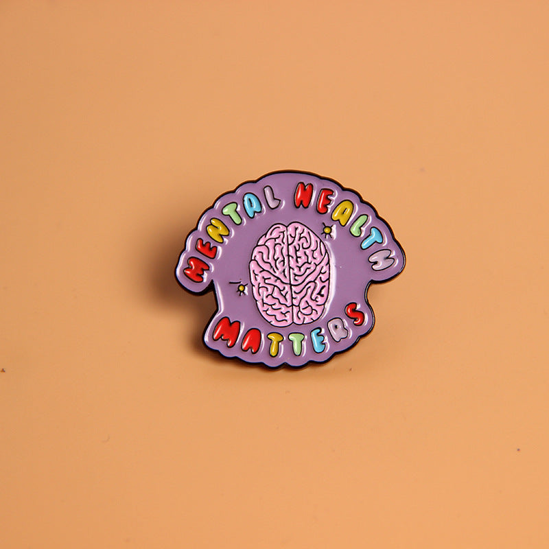 Body Organ Brooch | Alloy Plated White Pink 2.5cm Creative
