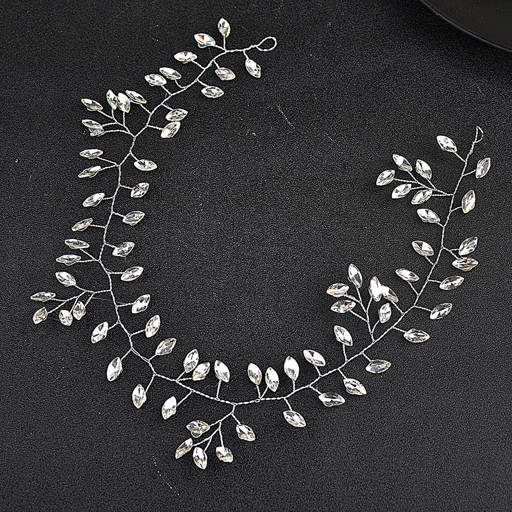 Horse Eye Rhinestone Chain Headband | Crystal Flower KC Gold Silver