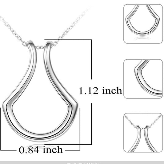 U-Shape Ring Holder Pendant Necklace for Women