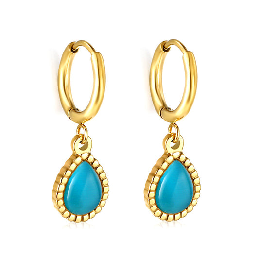 Simple Retro Drop Earrings | Stainless Steel Multi-Colour