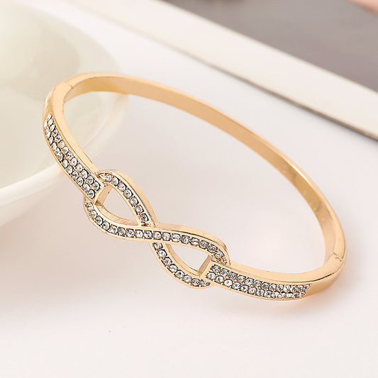Gang Drill Diamond Bracelet in Zinc Alloy | Gold and Silver