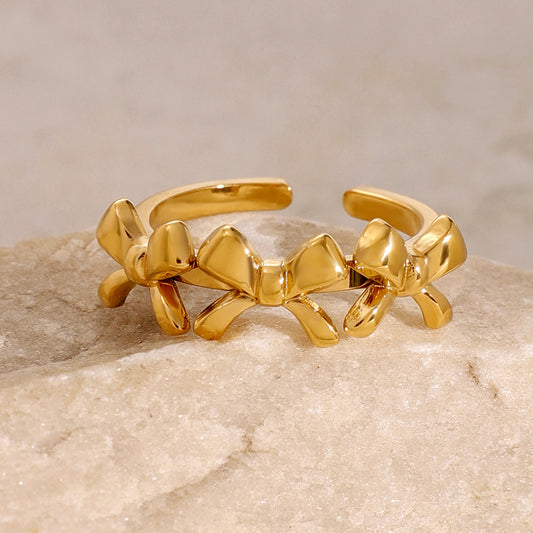 Marcella Bow Ring | Stainless Steel Elegant Band