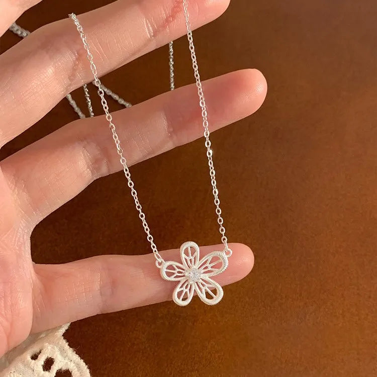 925 Sterling Silver Star Smile Dimple Pendant Necklace for Women