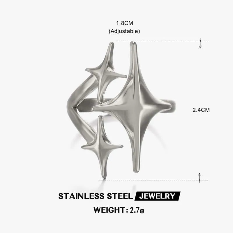 Stainless Steel Star Minimalist Ring for Women and Men