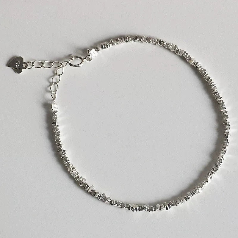 925 Sterling Silver Mini Beads Cuff Bracelet for Women and Men