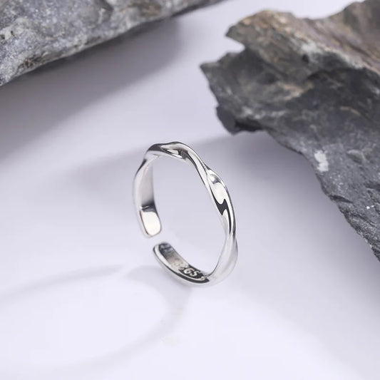 925 Sterling Silver Twisted Wire Ring for Women