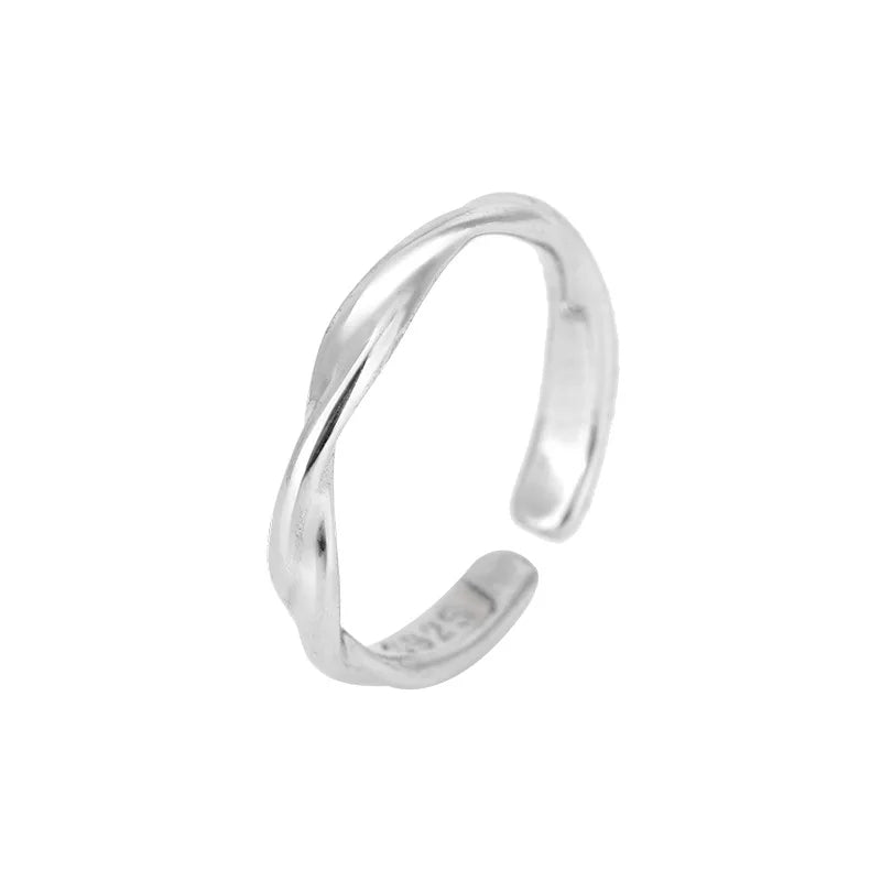 925 Sterling Silver Twisted Wire Ring for Women