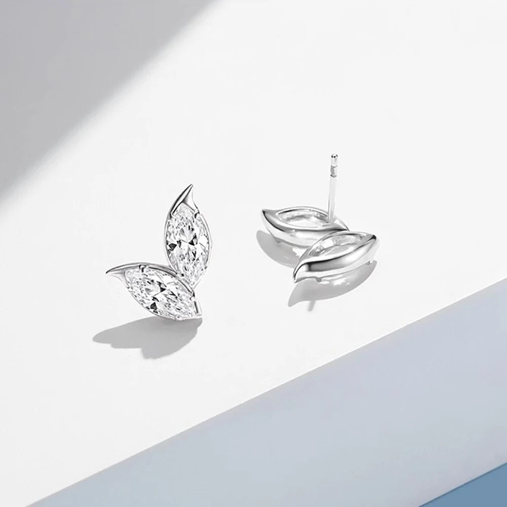 925 Sterling Silver Moissanite Marquise Stud Earrings for Women