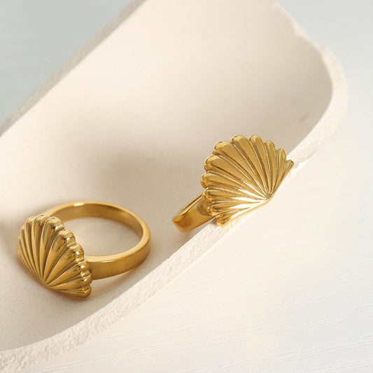 Ocean Scallop Ring | Titanium Steel Women's INS Style