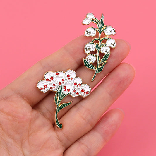 Skull Flower Brooch Pin | Alloy All-Match Badge Accessory