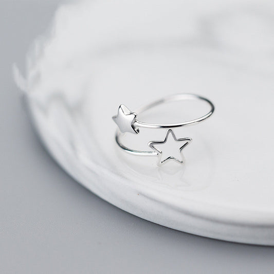 Five-Point Star Ring | Alloy Cold Personality Gold Silver