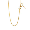 Strovlin 18K gold plated blade chain necklace in stainless steel, stylish jewelry for women featuring a sleek blade design.