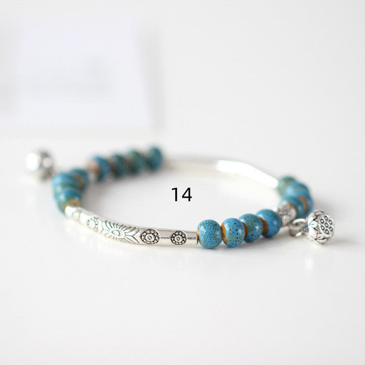 Handmade Ceramic Bead Bracelet for Women