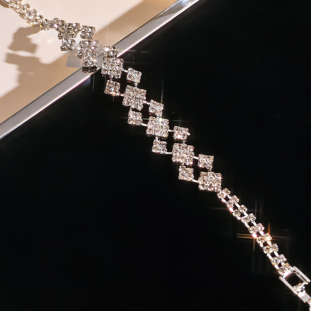 Rhinestone Geometric Bracelet for Women | Formal and Everyday Wear