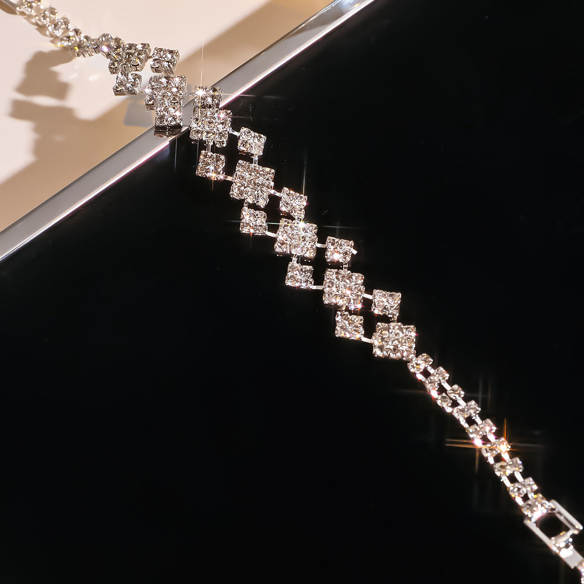 Rhinestone Geometric Bracelet for Women | Formal and Everyday Wear