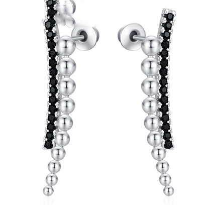 Long Bead Zircon Copper Earrings | Slimming Drop Natural Style
