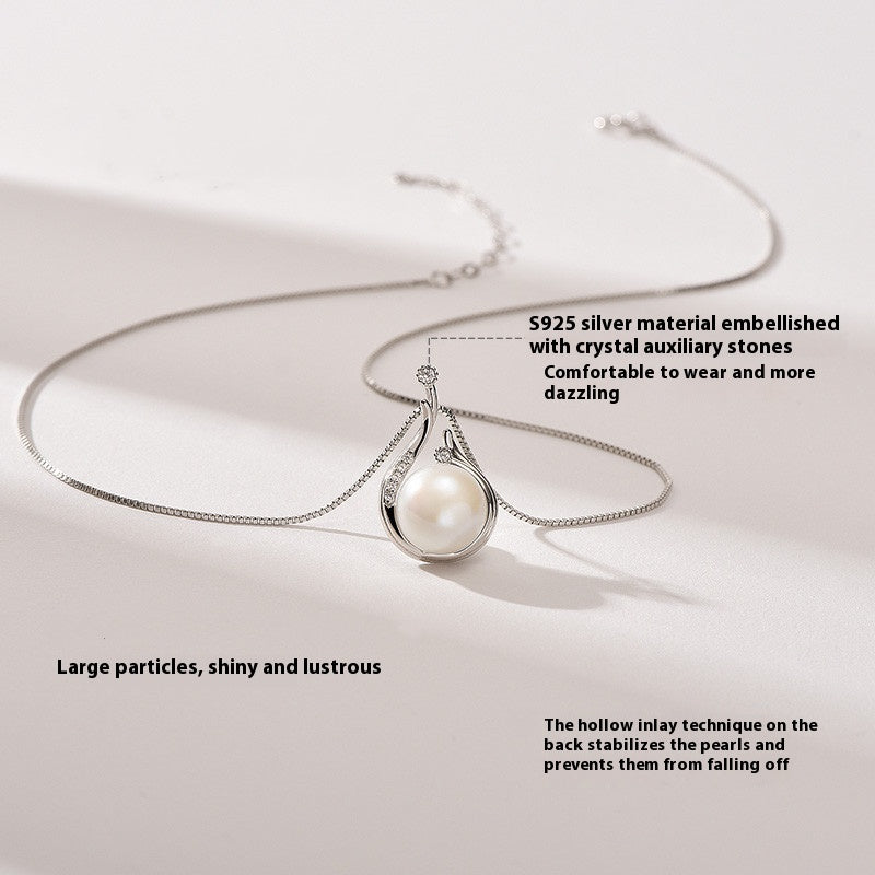 S925 Silver Natural Freshwater Pearl Necklace | Sweater Chain