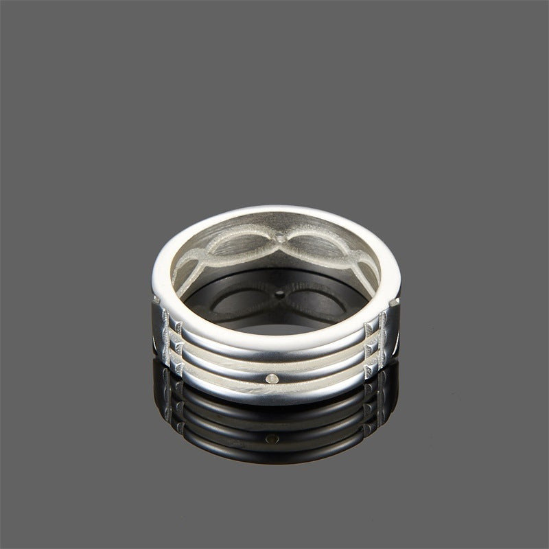Festive Silver and Gold Ring | Alloy Unisex Geometric Sizes 6–12