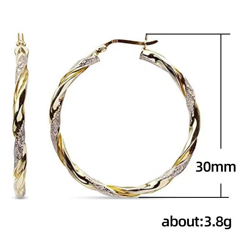 Simple Gold Metal Hoop Earrings | Alloy Personality Unisex