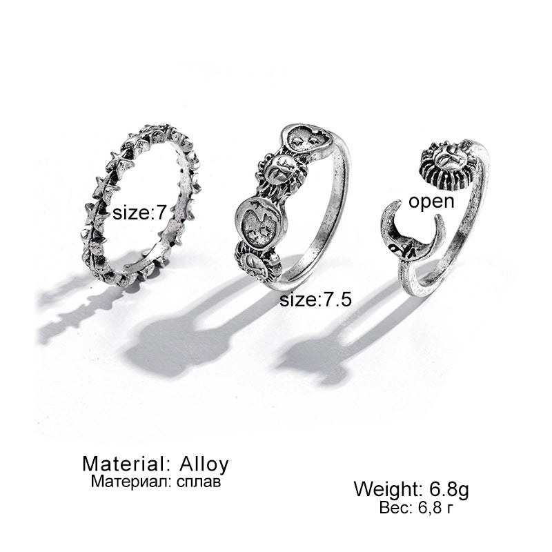 Butterfly 2-Piece Couple Ring Set | Punk INS Style Gold Silver