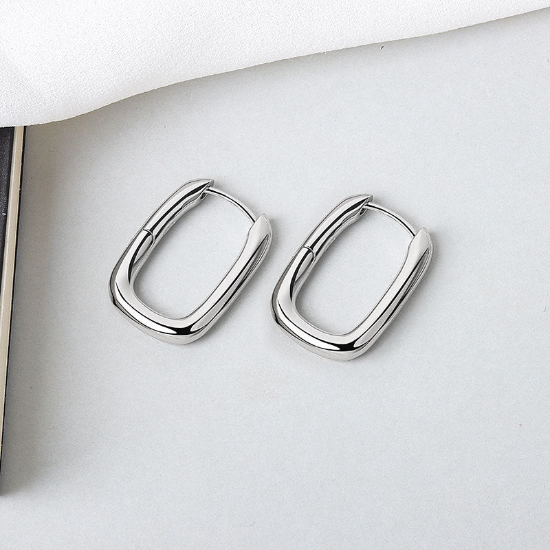 Korean Diamond Embedded Earrings | Copper Gold Silver Versatile