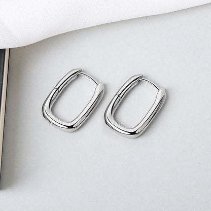 Korean Diamond Embedded Earrings | Copper Gold Silver Versatile