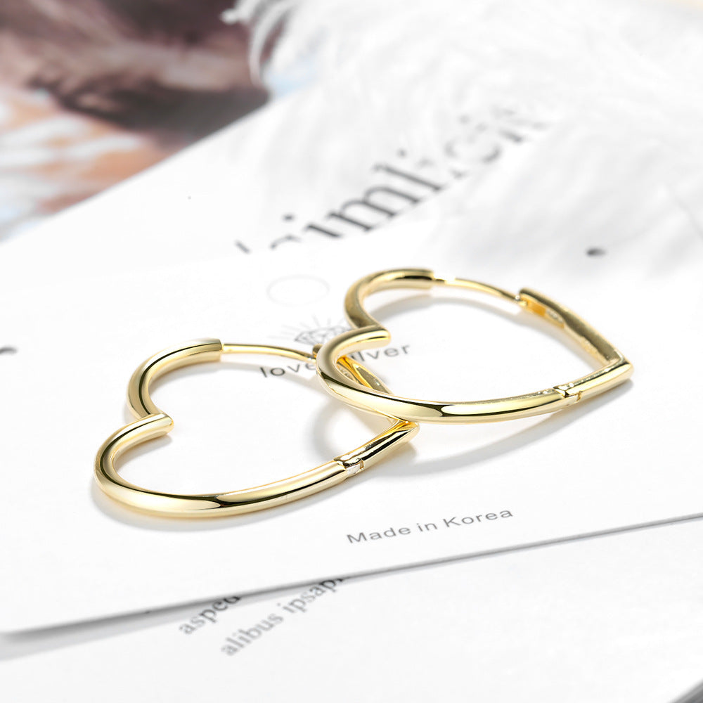 Korean Diamond Embedded Earrings | Copper Gold Silver Versatile