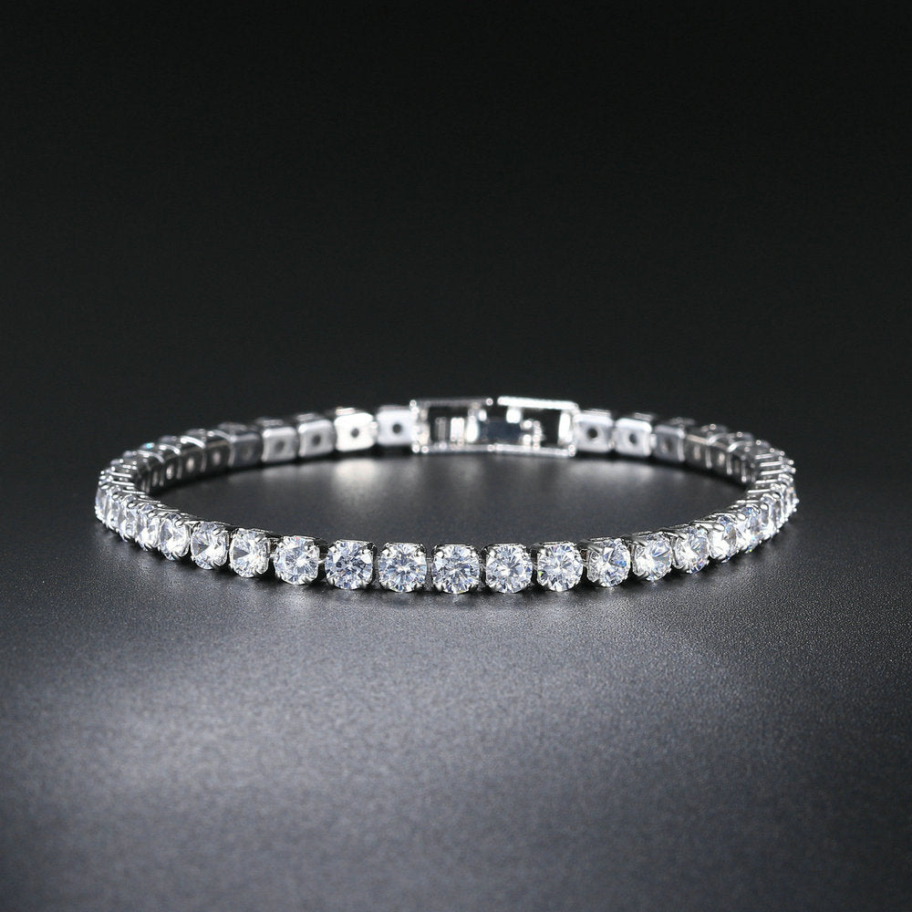 Full Diamond Tennis Bracelet in Gold | Single Row