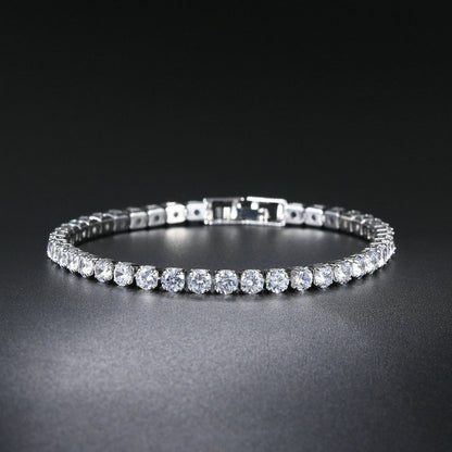 Full Diamond Tennis Bracelet in Gold | Single Row