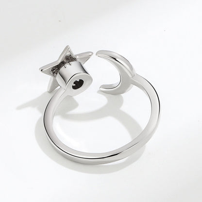 Star Moon Rotating Ring | Copper Adjustable Women's Gold Silver