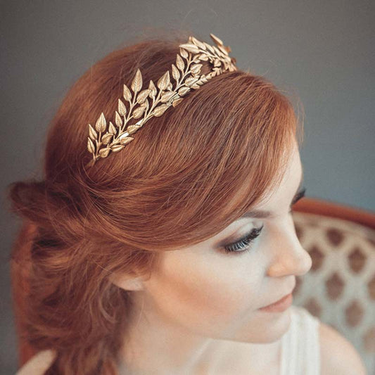 Golden Leaf Crown Headband | Iron Sheet Alloy 12x15cm