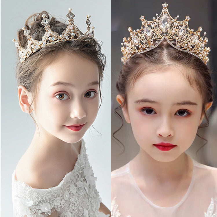 Princess Diamond Crown | Alloy Pearl Crystal Korean 13.2cm