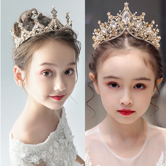 Princess Diamond Crown | Alloy Pearl Crystal Korean 13.2cm