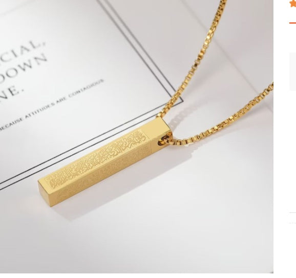 Geometric Bar Pendant Necklace in Titanium Steel for Women
