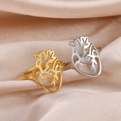 Hollow Brain-Shaped Titanium Steel Ring | Unisex Statement Piece