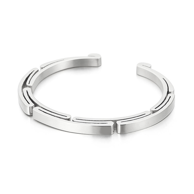 Men's Stainless Steel Geometric Bracelet | Korean Style