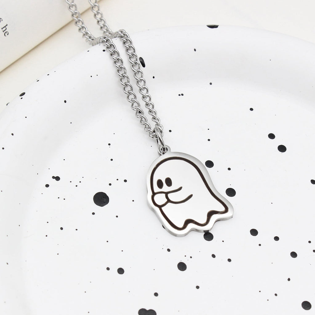 Cute Love Ghost Pendant Necklace | Halloween Style Unisex