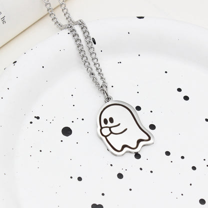 Cute Love Ghost Pendant Necklace | Halloween Style Unisex