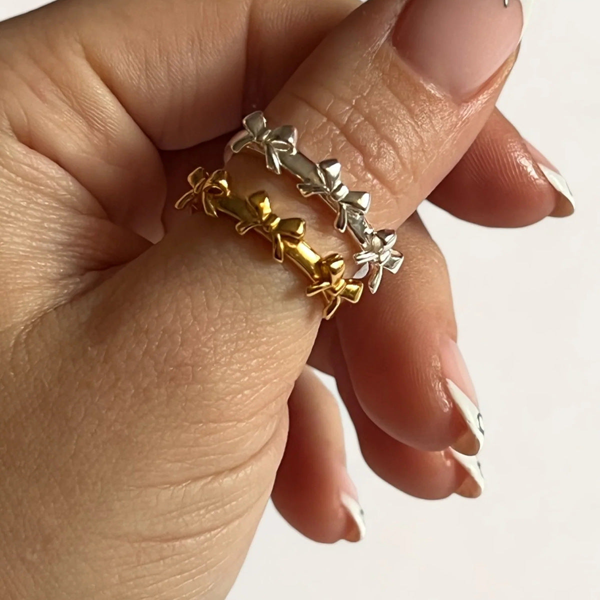 Marcella Bow Ring | Stainless Steel Elegant Band
