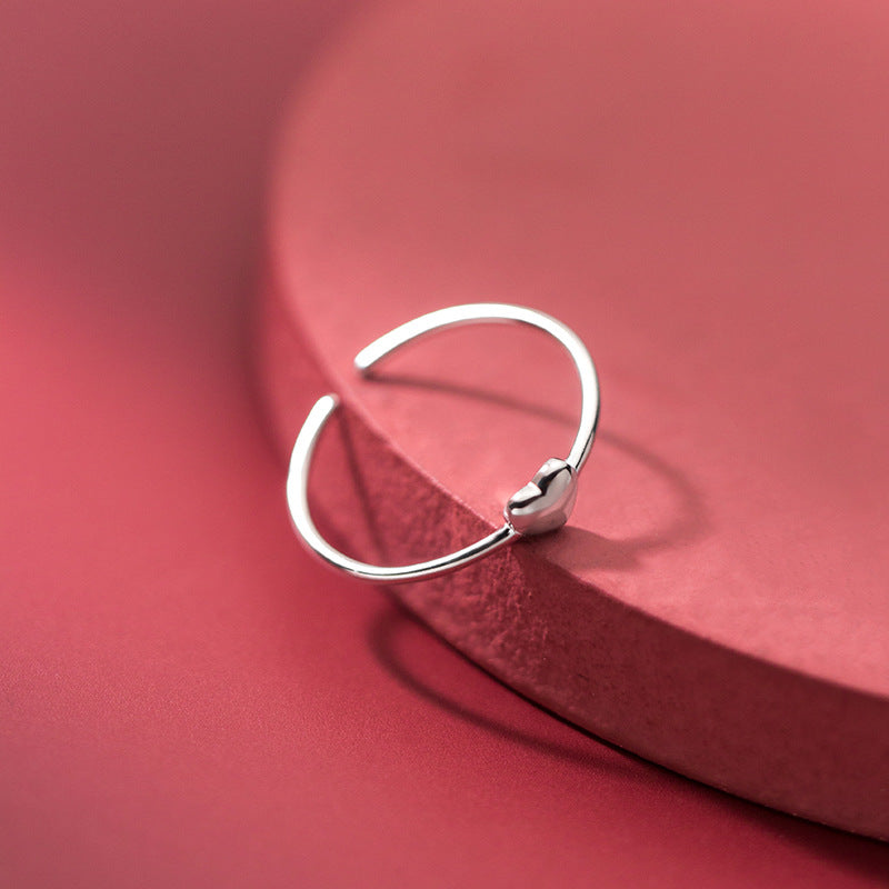Heart Index Finger Ring | S925 Silver Adjustable Gold Silver