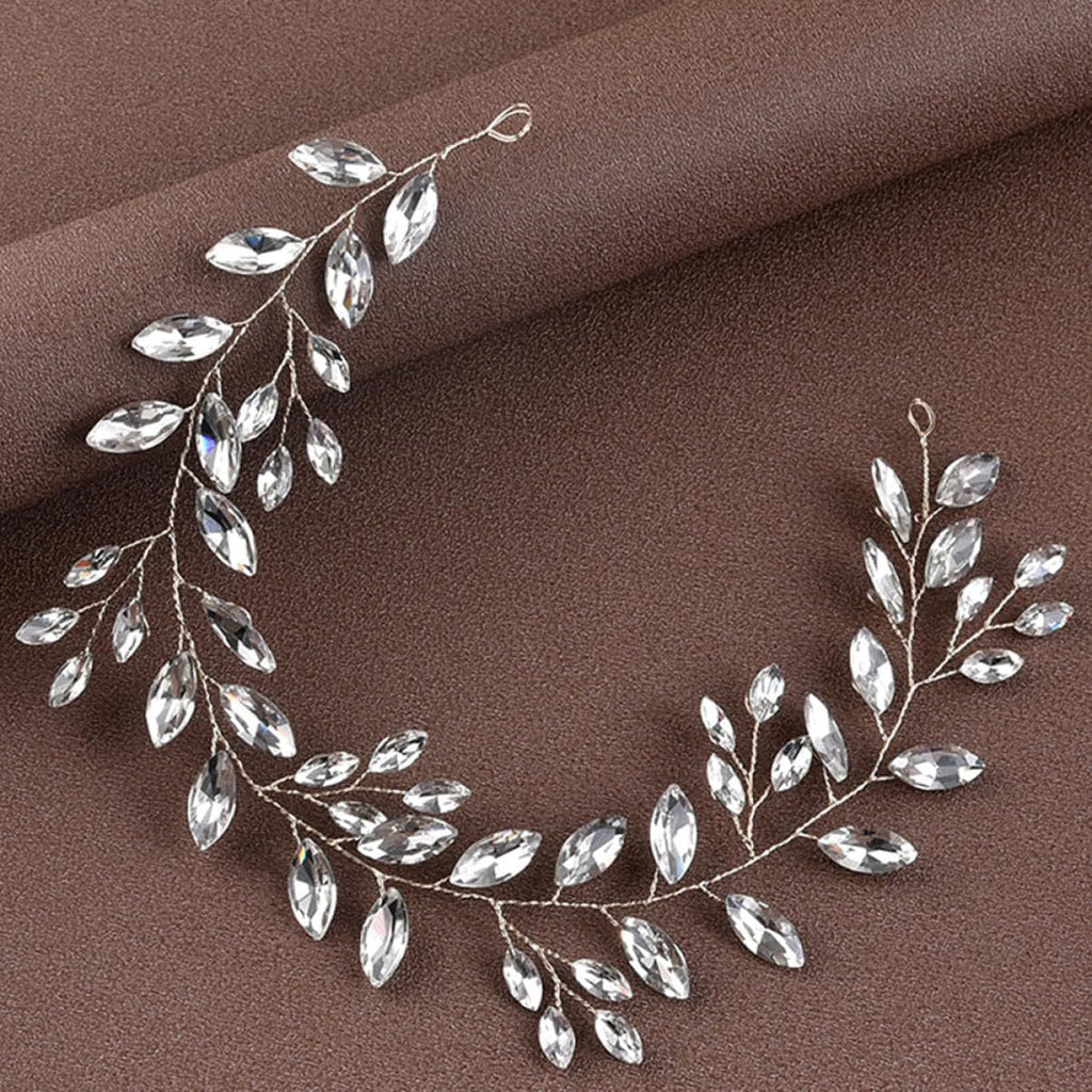 Horse Eye Rhinestone Chain Headband | Crystal Flower KC Gold Silver