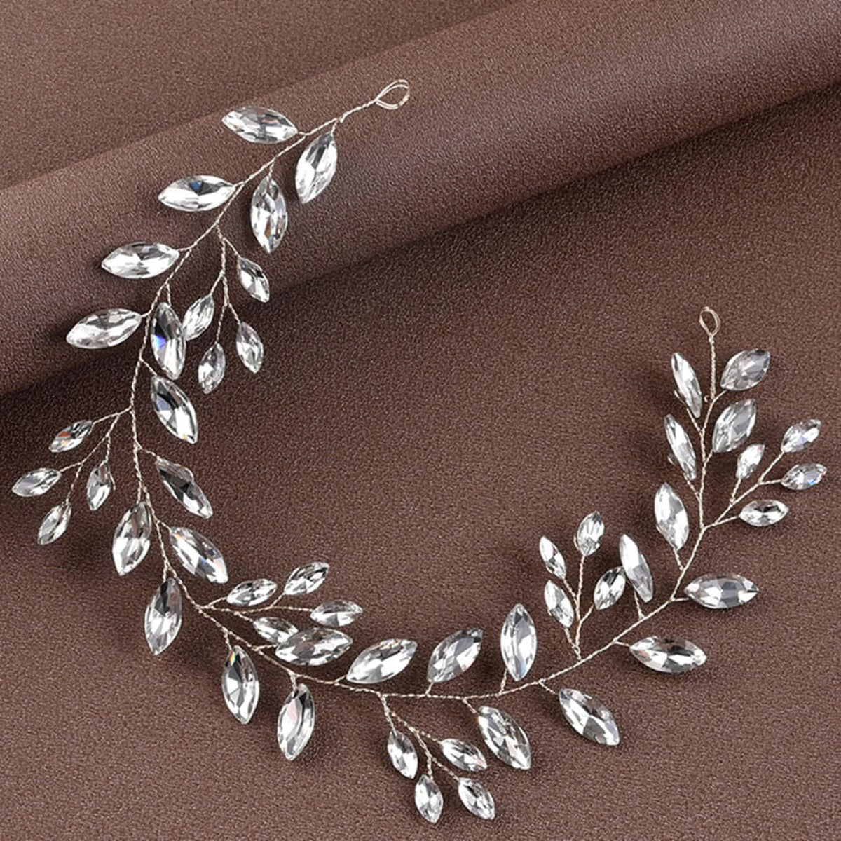 Horse Eye Rhinestone Chain Headband | Crystal Flower KC Gold Silver