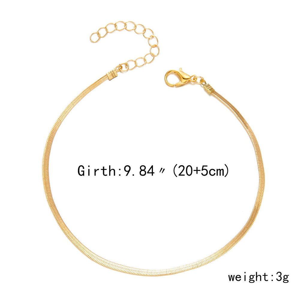 Flat Chain Anklet | Alloy Geometric Simple Fashion