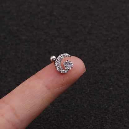 Double Head Screw Earrings | Metal Zircon Inlaid 6 Styles