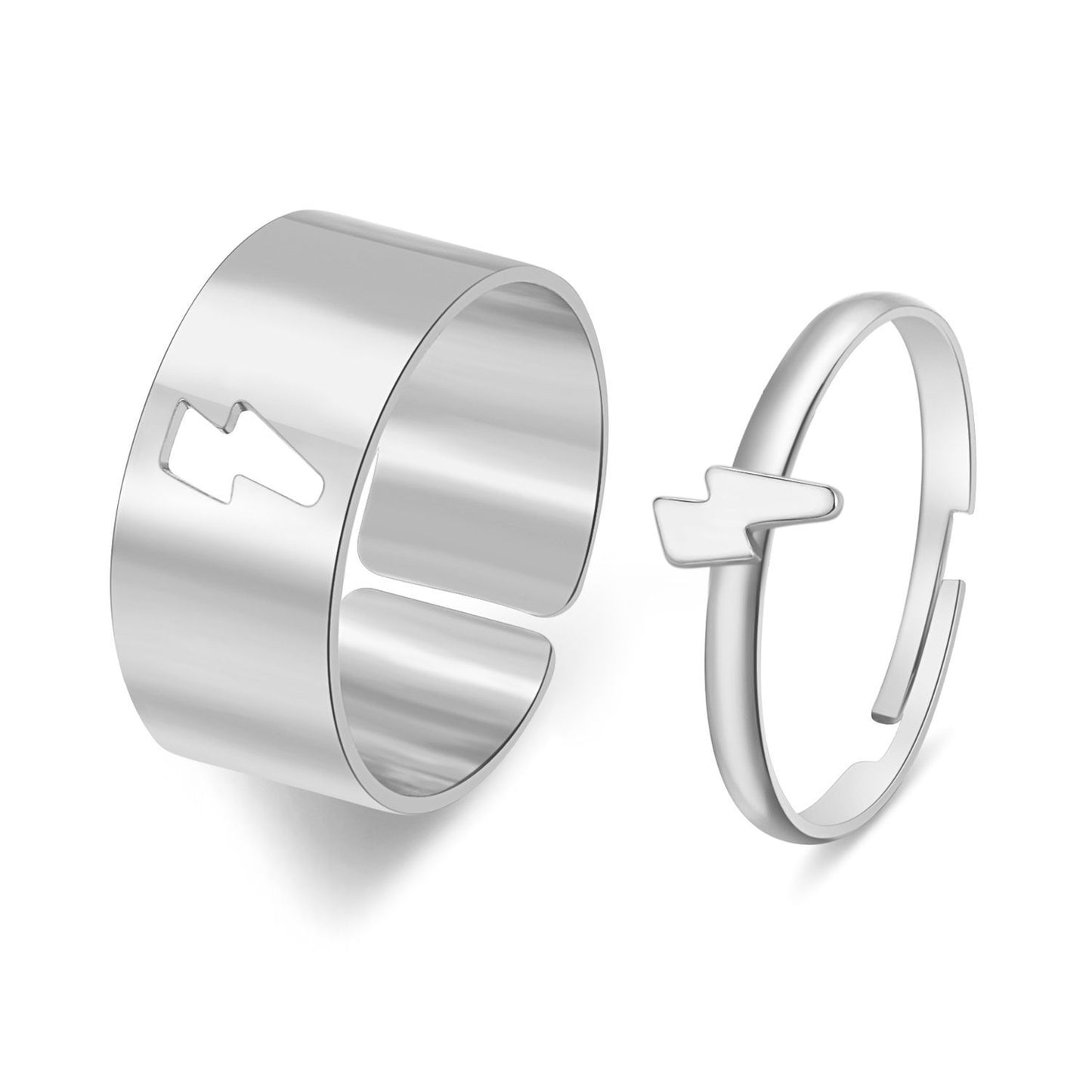 Butterfly 2-Piece Couple Ring Set | Punk INS Style Gold Silver