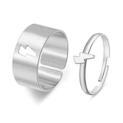 Butterfly 2-Piece Couple Ring Set | Punk INS Style Gold Silver