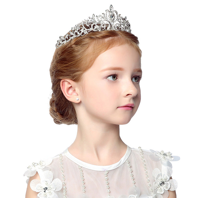 Flower Girl Crown Garland | Crystal Bead Alloy 16cm Adjustable