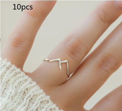 Mountain-Shaped Copper Ring | Creative Women's Statement Band